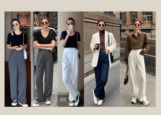 phối đồ với quần ống rộng